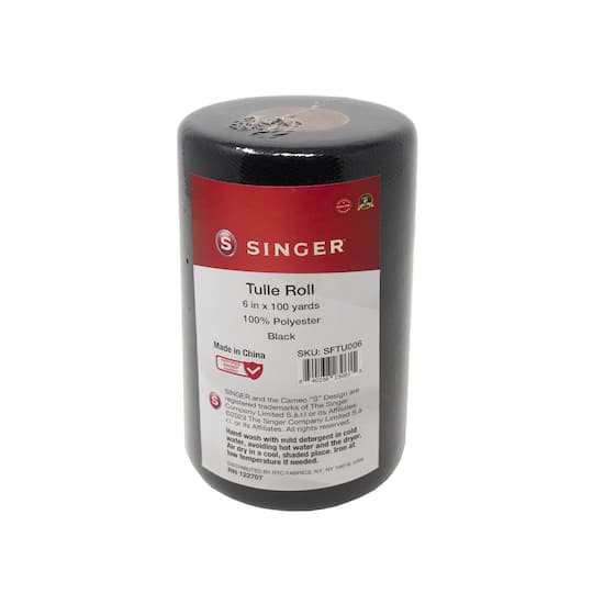 SINGER® Black Tulle Fabric Roll, 6" x 100yd.